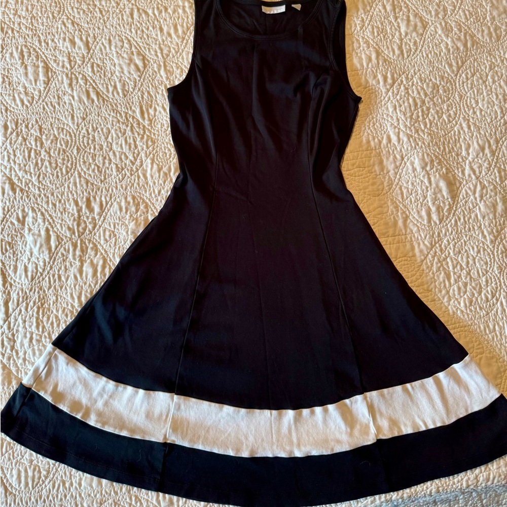 New York & Company Black and White A-Line Mini Dress